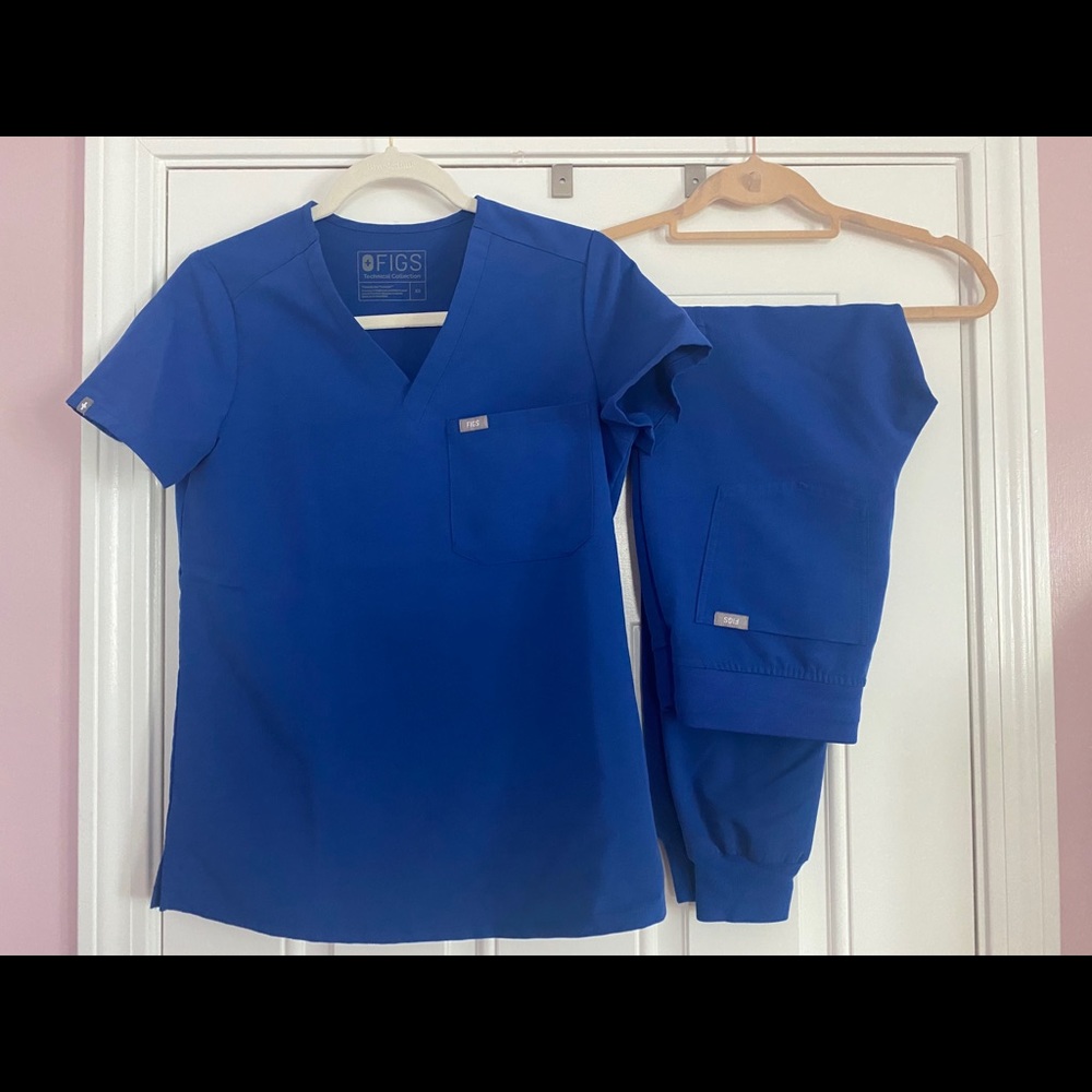FIGS Scrub Set, XS Winning Blue